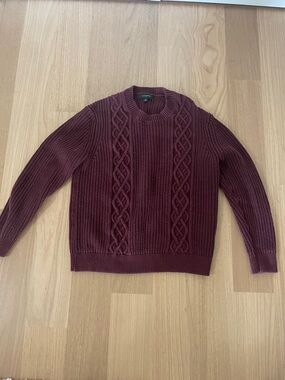 Banana Republic Men's Cable Crewneck Sweater - Burgundy